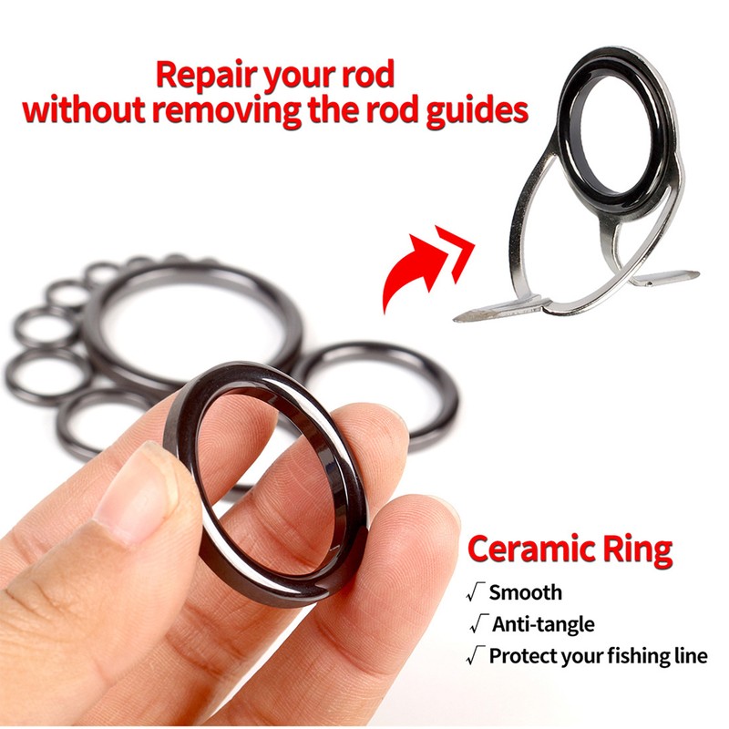 Fishing Rod Guide Repair Kit Ceramic Guide Rings Fishing Rod