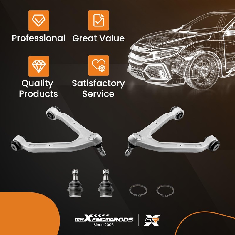 maXpeedingrods Set of 4, Front Upper Control Arms with Lower