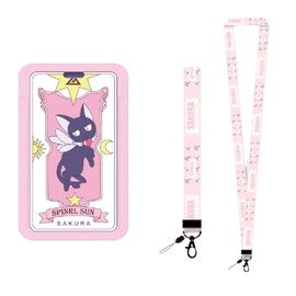 Cardcaptor Sakura Character Pass Case, ID Card Holder, Employee ID Card Holder, Commuter Passage, Name Badge Case, IC Card Case, Vertical Type, Key Chain Included, Strap Included, D-2 Piece Set Straps