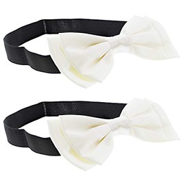 Zac's Alter Ego Set of 2 Soft & Stretchy Head Elastics with Satin Double Bow