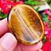Natural Tiger Eye Palm Worry Stone Oval Polished Healing Crystal