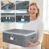 GUOYIHUA Storage Box with Lid Fabric, Lockable Box, Folding Box