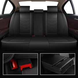 RAWAKORW Bling Diamond Car Seat Covers Fit for Dodge ILX 2013-2019 : Full Set Luxury Leather Seat Cushion Waterproof Automotive Seat Protectors (Black,5 Seats)