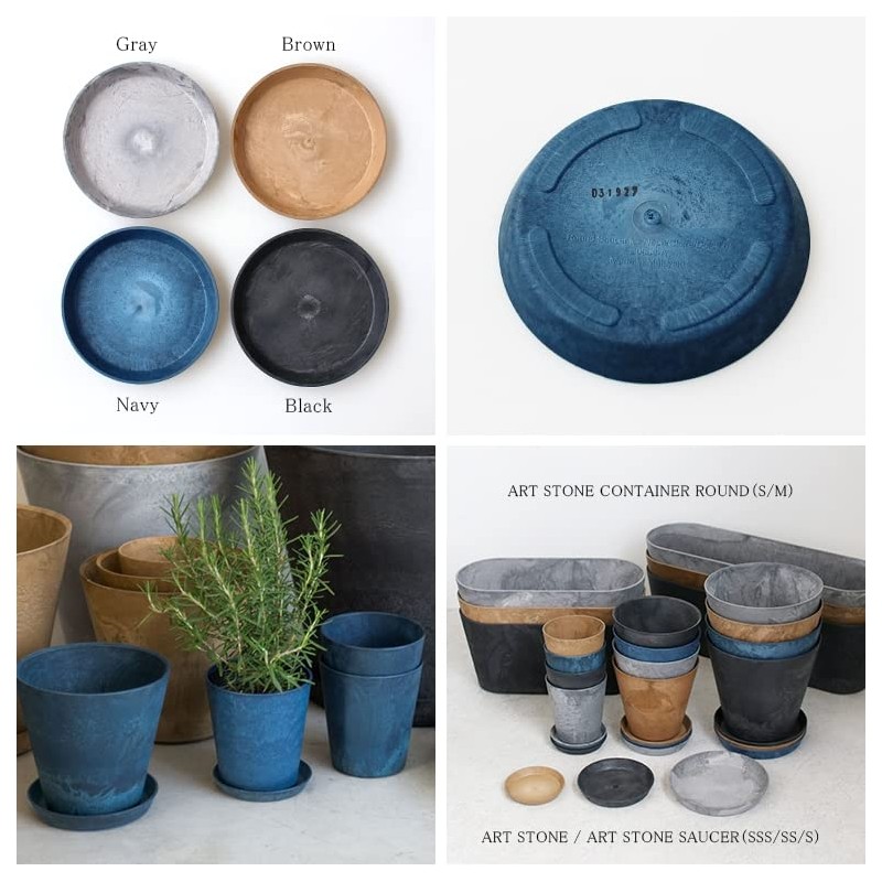 amaburo Art Stone Saucer [Brown/SS size] amabro Art Stone Saucer