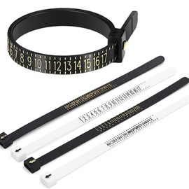 JOYAUS [4 Pack] US UK Ring Sizer Measuring Set, Plastic Reusable Finger Size Gauge Measure Tool with Cleaning Cloth Jewelry Ring Sizers 1-17 USA A-Z UK Sizer