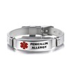 GMXLin Red Medical Alert Bracelet for Women Men Engraved Penicillin