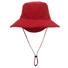 Magracy Unisex Ladies UPF 50+ Sun Hat Summer Wide Brim Bucket Hat for Womens Safari Hats for Fishing Gardening Red