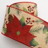Italian Options 63mm Wide Christmas Ribbon - Natural Linen Red