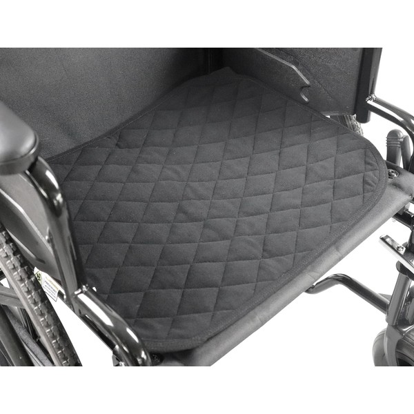 KMINA - Incontinence Pad Washable Wheelchair 5 Layers (x1 Piece, 40 x 50 cm), Reusable Chair Pad for Incontinence, Wheelchair Pad Incontinence, Black, Made in Europe