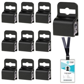 Molain Black Gripper Card Holder Clamps, 10/20Pcs Plastic Swipe Card Holder ID Card Secure Badge Holder for Standard Thickness ID Badge Smart Card CAC Card Chip Swipe Card (10)