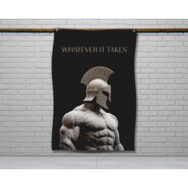 Damdeko;i Motivational Gym Flag  Spartan Wall Art for Home or Garage Gym Decor