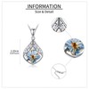 CUPENDA Forget Me Not Flower Necklace Sterling Silver Blue Pressed