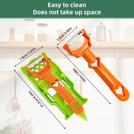 Multifunctional Kitchenware Julienne Peeler Set, 2025 New Upgrade 2 in 1 Vegetable Cutter and Parer, Multifunctionals Kitchen Gadgets for Potato Fruit Orange Lemon Squeezer Spiral Potato