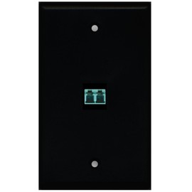 RiteAV - 1 Port LC Fiber 10GB Duplex Wall Plate - Black - Bracket Included