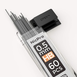 Nicpro 1200 PCS Lead Refills 0.5mm HB #2 Break Resistant Mechanical Pencil Refills 0.5 mm, 60 Pack Per Tube, 20 Tubes