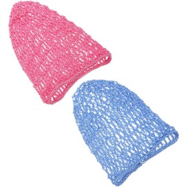 Veemoon Envoltura de Redecillas para el Cabello para Mujer, Gorro de Crochet de Poliéster, Transpirable y Cómodo, para Dormir y Aplicación de Maquillaje, 2 Piezas