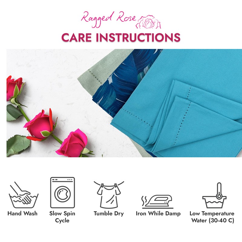Ragged Rose Cotton Tablecloth for a 6-7 Ft Table -
