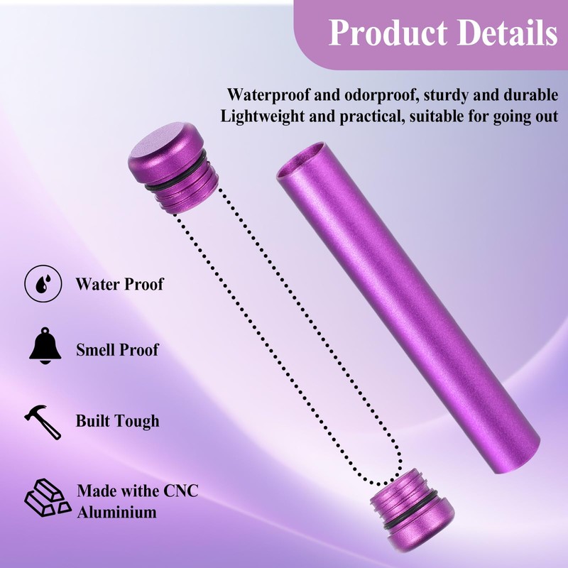 AOZUO 2 Pack Metal Tube Container, Cases Portable Aluminum Waterproof