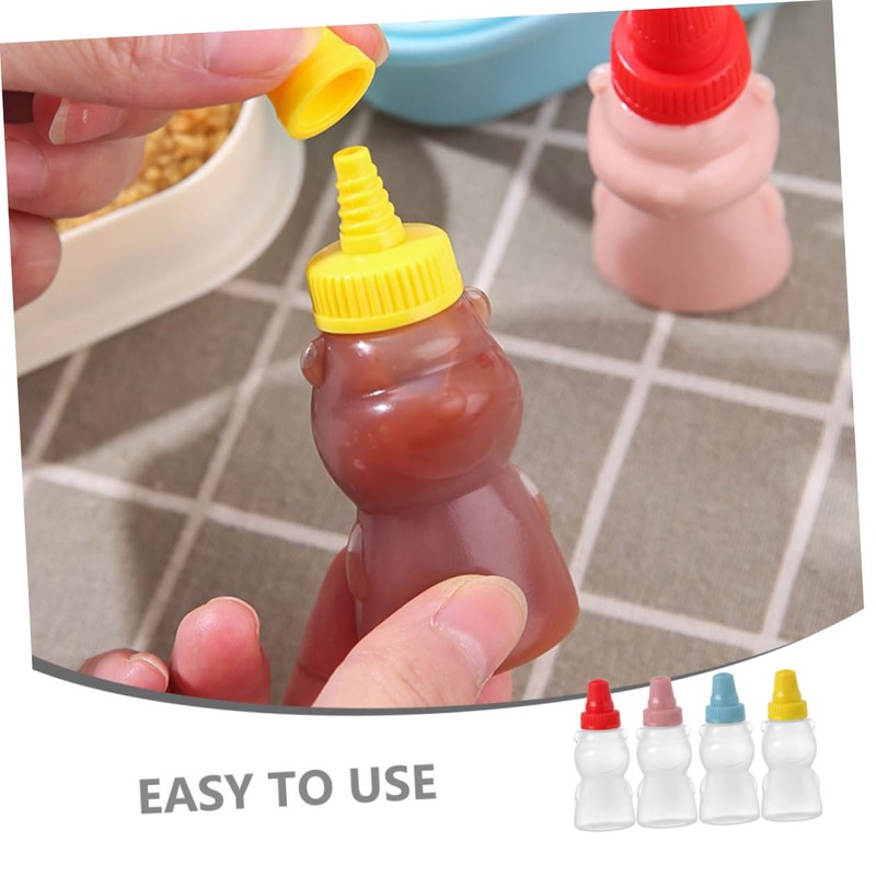 iplusmile 8Pcs Mini Bear Sauce Bottle Cute Condiment Containers for