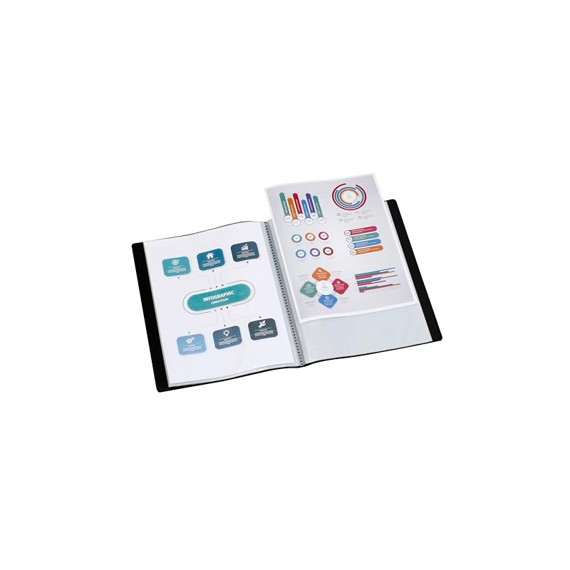 Viquel 152337 A4 Polypropylene Folder with 20 Pockets - Black