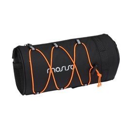 MOSISO Bicycle Handlebar Bag, Waterproof Bicycle Front Frame Bag, 2.5 L Bicycle Bag, Bicycle Top Tube Bag, Roll Bag, Storage Bag, Cycling Accessories, Cylinder Bag with Shoulder Strap, Black