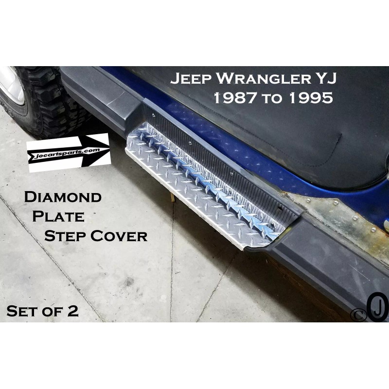 jocartsparts.com Fits Jeep Wrangler YJ Aluminum Diamond Plate Rocker Step