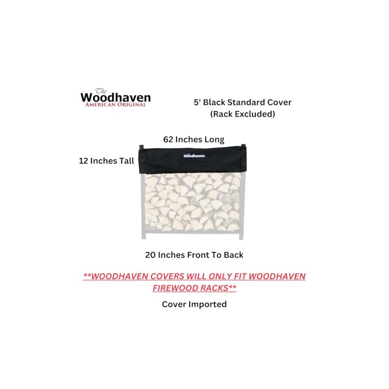 Woodhaven Standard Seasoning Replacement Cover - Black (5 Foot)