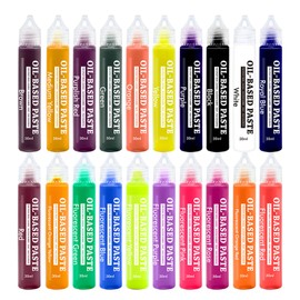 DIYcraft Epoxy Resin Color Pigment Oil-Based Paste Pigment, 20 Colors Highly Pigmented Paste use for Epoxy Resin, Candle, Silicone Rubber, Soap, Wax Coloring, CraftsMaking - 1 oz/30 ml Each