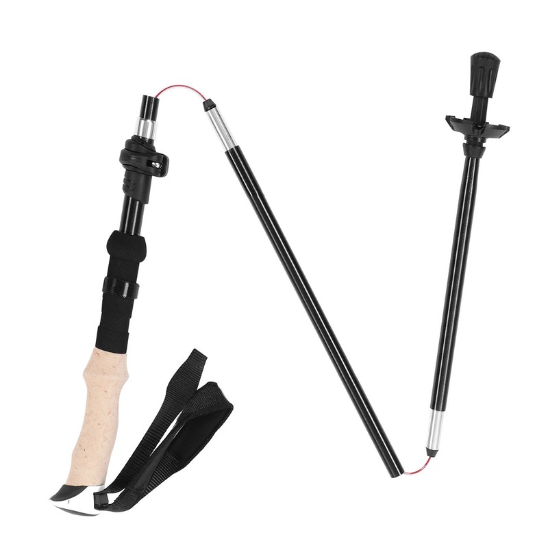 Telescopic Hiking Pole Portable Aluminum Alloy Folding Walking Stick for