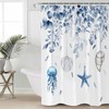 Coastal Eucalyptus Shower Curtain Set with Hook 72" x 72",Blue