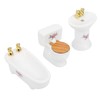 1/24 Dollhouse Miniature Bathroom Set Simulation Ceramic Bathtub Toilet Sink