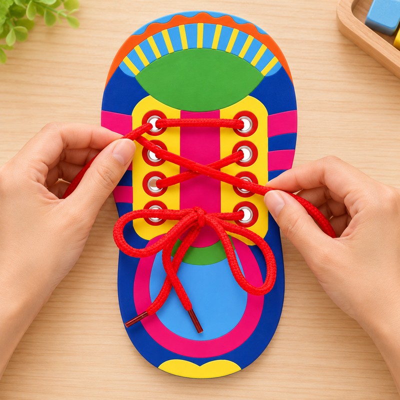 Shoelace Tying Practice Toy for Learning – Threading Activity for
