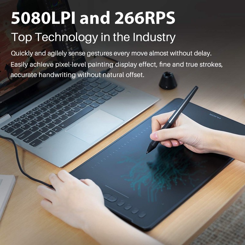 HUION Inspiroy H1161 Graphics Drawing Tablets, Touch Strip and 8192