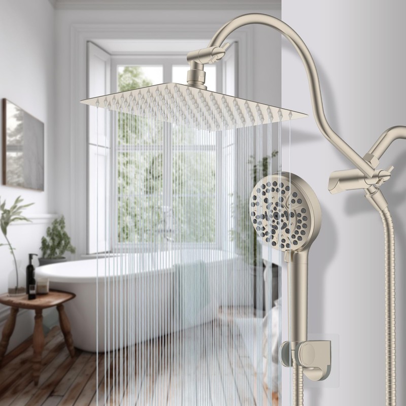 Hibbent All Metal Shower Head, 10'' High Pressure Rainfall Shower