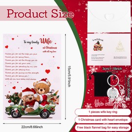 Christmas Wife Gifts from Husband Romantic Wife Christmas Cards for Wife Never Forget That I Love You Keychain with Envelop, Christmas Gifts for Wife Christmas Anniversary Presents