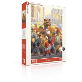 New York Puzzle Company - Peter de Sève City Bear - 1000 Piece Jigsaw Puzzle for Family Game Nights by Peter de Sève