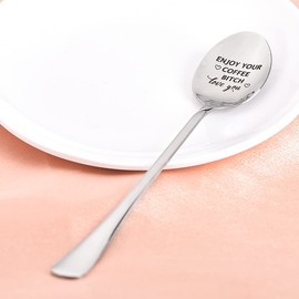 Best Friend Funny Gifts for Girls BFF Birthday Gifts for Bestie Enjoy Your Coffee Spoon for Women Best Friends Friendship Gift for Sister Girlfriend