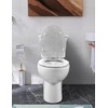 Toilet Seat Resin Elongated Silver Glitter Slow Quiet-Close Heavy Duty