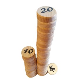 Prescher Das Stuhrer Eselspiel XS in der Weihnachtsedition mit 61 Spielsteine für 2-4 Spieler mit 3 Stapeln, Familienspiel,Reisespiel