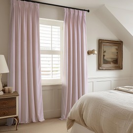 HPD Half Price Drapes Heritage Plush Velvet Curtains for Bedroom (1 Panel) 25 X 108 French Pleat Room Darkening Curtains for Living Room, Ballet Pink