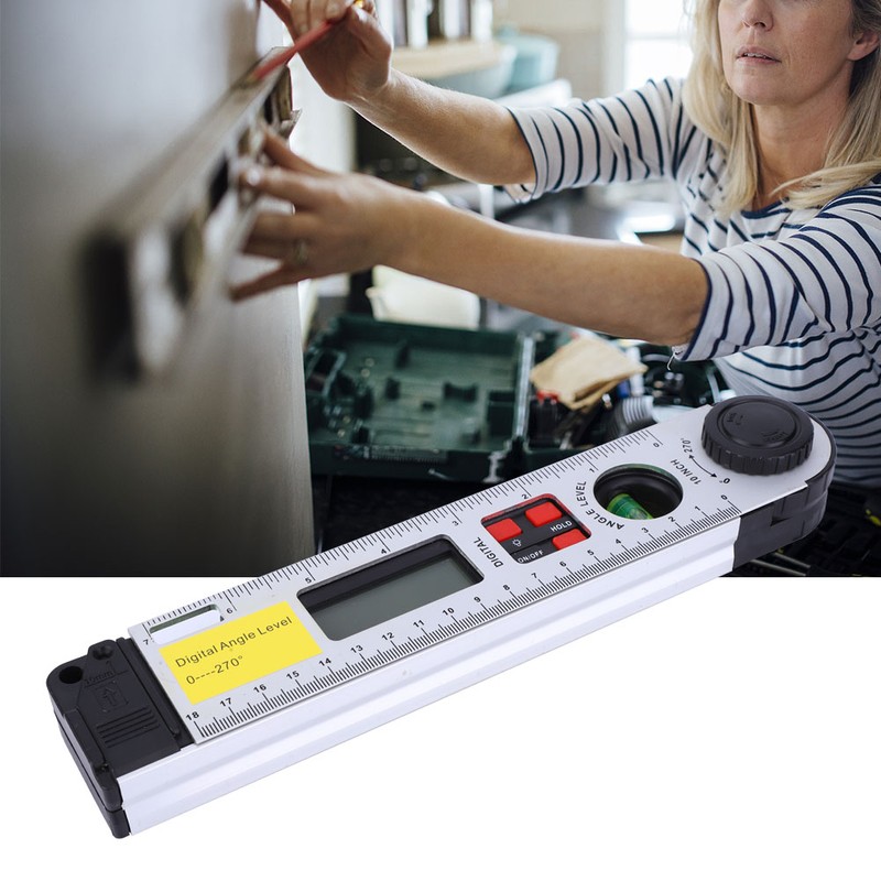 0~270° Digital Infrared Protractor Electronic Level Inclinometer Angle Ruler 250mm