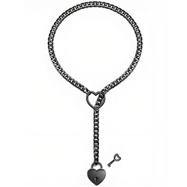 ULLKEL Slip Chain Necklace for Women Heart Slip Chain Necklace Adjustable Y Heart Locker with Key Slip Chain Necklace Gothic Punk Jewelry Gifts (A:Black heart)