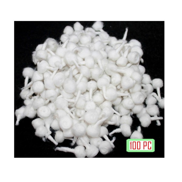 IS4A 100 pcs Handicrafts Cotton Wool Oil Lamp Wicks (Aarti,