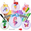 Chuangdi 6 Sets Cross Stitch for Kids Embroidery Kit for