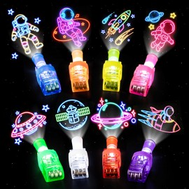 40 Pcs Space Theme Finger Lights Party Favors Glow in the Dark Light Up Toys Bulk for Outer Space Party Decorations Classroom Prizes Goodie Bags Stuffers Astronaut Party Supplies