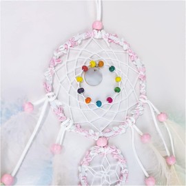 Dream Catcher, Girls Handmade Wall Hanging Dreamcatcher with Colourful Feathers and Beads, Fairy Dreamcatcher Woven Art Ornament Craft Giftx Dream Catchers for Bedroom Home Wall Decor