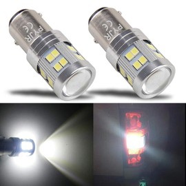 1157 Led Bulb White, 7528 2057 2357 1016 1034 P21/5W Led Bulb, Super Bright 1000 Lm, PYJR Ac/Dc 10-30V, With Projector, For Back Up/Reverse Lights, Tail/Brake Lights, Xenon White (Pack Of 2)