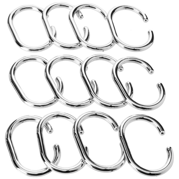Croydex AK142141 Curtain Rings, Chrome, Suitable for shower rods up to 29mm in diameter