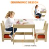 Kids Table and Chair Set, 3 in 1 Wooden Activity