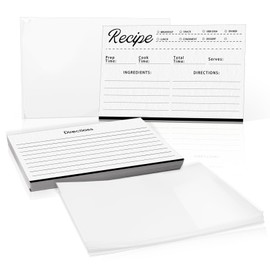 100 Pcs 4x6 Double-Sided Recipe Cards with Plastic Sleeves Protector, Blank Recipe Cards and Recipe Card Cover Recipe Page Protector, Recipe Cards Set for Recording Recipes (Vintage Style A)